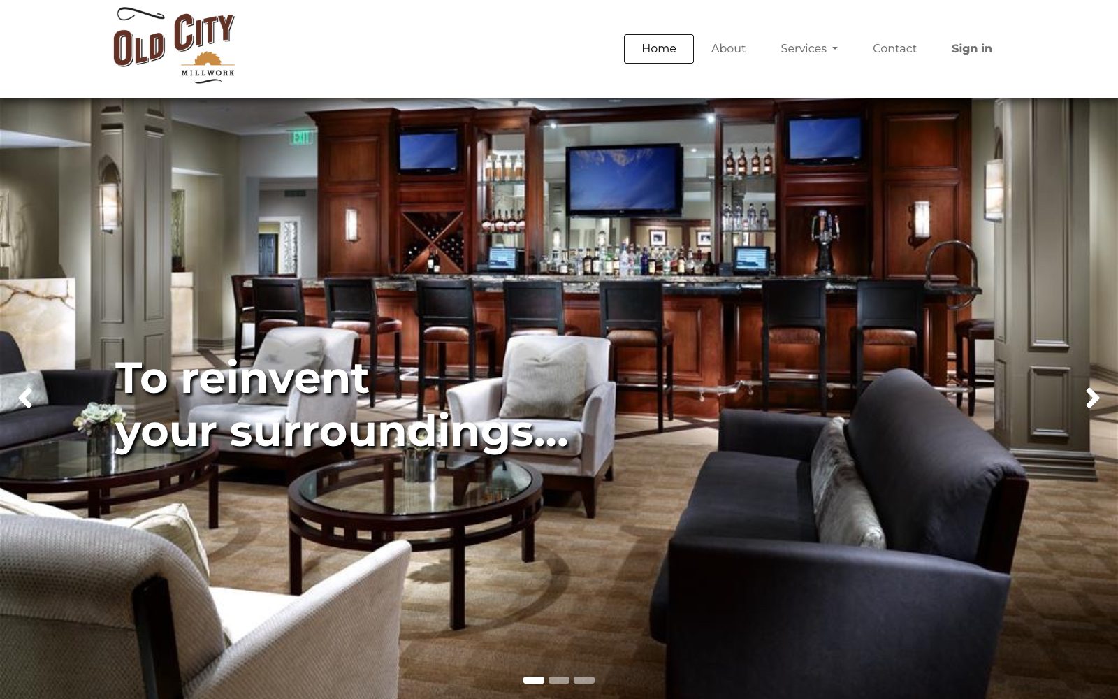 The current oldcitymillworkcompany.com homepage
