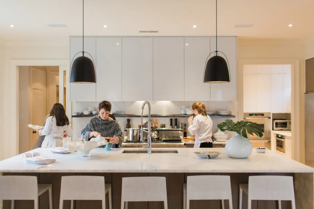 Modern kitchen with pale cabinetry